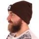 Gorro con linterna frontal 180 lm, recargable, USB, talla universal, algodón/PE, marrón