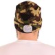 Gorro con linterna frontal 180 lm, recargable, USB, talla universal, algodón/PE, camuflaje
