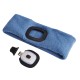 Banda frontal con linterna 180 lm, recargable, USB, talla universal, algodón/PE, azul