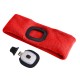 Cinta con linterna frontal 180 lm, recargable, USB, talla única, algodón/PE, roja