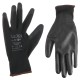 Guantes de trabajo de poliéster semibañados en PU GLOVE PE-PU 9, negros, talla 9