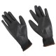 Guantes de trabajo de poliéster semibañados en PU GLOVE PE-PU 9, negros, talla 9