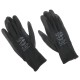 Guantes de trabajo de poliéster recubiertos parcialmente en PU GLOVE PE-PU 10, negros, talla 10\
