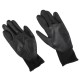 Guantes de trabajo de poliéster parcialmente recubiertos de poliuretano GLOVE PE-PU 10, negros, tall