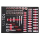 Carro de taller para herramientas MECHANIC TROLLEY KEVIN RED 182, 7 cajones, 182 piezas de herramien