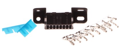 Conector OBD2 hembra sin pines conectados, 16 pines libres
