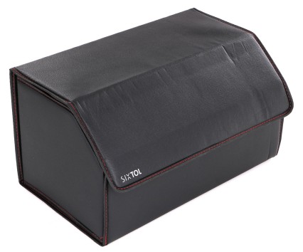 Organizador de maletero de coche CAR COMPACT LEATHER L, 2 compartimentos, plegable, con tapa