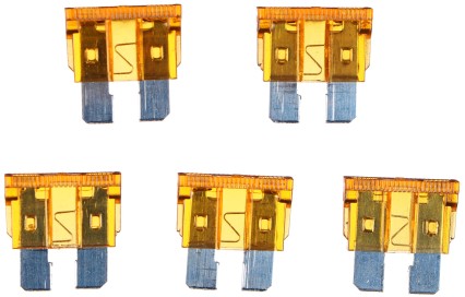 Juego de fusibles de cuchilla para automoción. JUEGO DE FUSIBLES MECÁNICOS DE 5 A, 100 unidades.