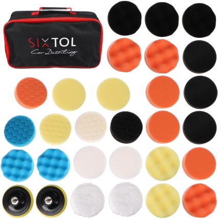 Juego de almohadillas/esponjas de pulido con soportes para limpieza de coches CAR DETAILING PAD 30,