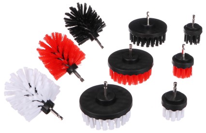 Juego de cepillos para taladro para la limpieza de coches CAR DETAILING DRILL BRUSH 9, 9 unidades
