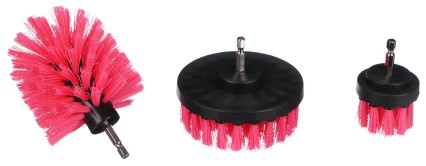 Juego de cepillos rosas para taladro para limpieza de coche CAR DETAILING DRILL BRUSH PINK 3, 3 piez