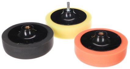 Juego de almohadillas/esponjas pulidoras con portaeje para limpieza de coche CAR DETAILING PAD 3, 3