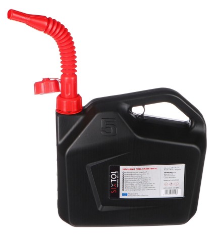 Bidón de plástico para combustible mecánico, 5 l, color negro