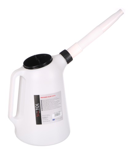 Bidón de plástico para fluidos de operación. Bidón de fluido mecánico de 5 litros.