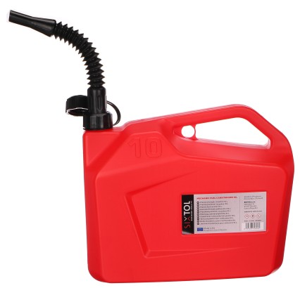 Bidón de plástico para combustible mecánico rojo 10L, color rojo