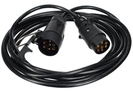 Cable prolongador de 7 pines - toma colgante + clavija TRAILER CABLE 7, 12V, 5m