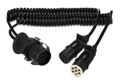 Adaptador espiral de conexión de 15 pines a 2×7 pines (S+N) TRAILER CABLE 9, 24V, 3,5m