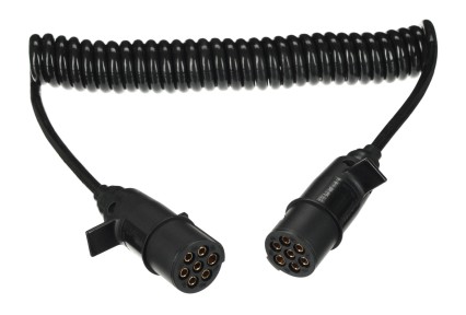Cable espiral de conexión 7 pines tipo N TRAILER CABLE 11, enchufe de plástico, 24V, 3,5m