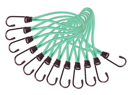 Juego de gomas de sujeción con gancho metálico CARGO CORD SET 1, 21 cm, 12 uds