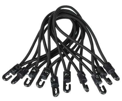 Juego de gomas de sujeción con gancho de plástico CARGO CORD SET 2, 20 cm, 10 uds
