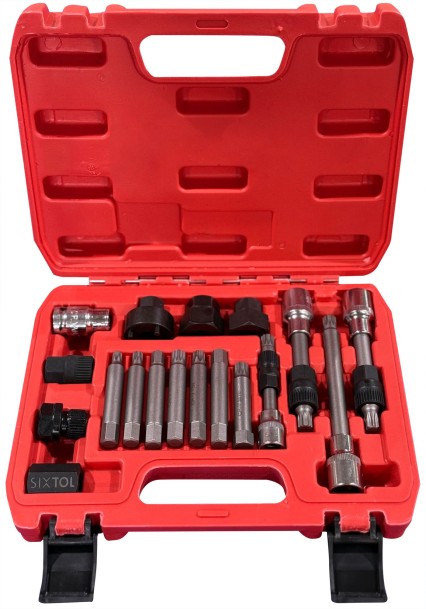 Juego para montaje y desmontaje de poleas de alternador MECHANIC PULLEY SET 2, 18 piezas