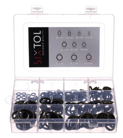Juego de arandelas de sellado de NBR y acero MECHANIC RING SET 3, M6–M24, 180 piezas
