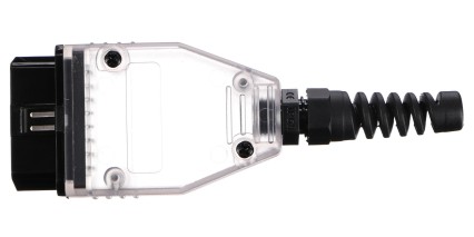 Conector OBD-II de 16 pines para montaje de cable propio CABLE MECÁNICO 30, transparente