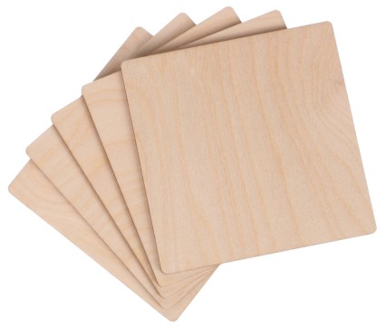 Platos de madera CREATIVE WOOD SET 5, 10 x 10 cm