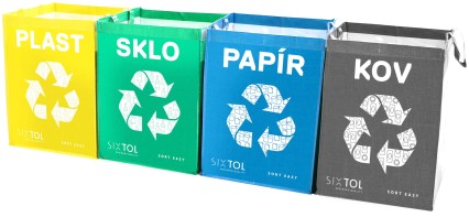 Bolsas para residuos reciclables SORT EASY 4 METAL, 30x30x40cm, 4x36l, 4 unidades