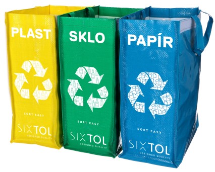 Bolsas para reciclaje SORT EASY 3 SLIM, 18x30x40 cm, 3 x 22 l, 3 uds