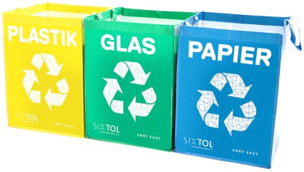 Bolsas para residuos reciclables SORT EASY 3 BASIC DE, 30x30x40 cm, 3 x 36 l, 3 unidades