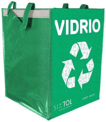 Bolsa para reciclaje SORT EASY VIDRIO ES, 30x30x40cm, 36l