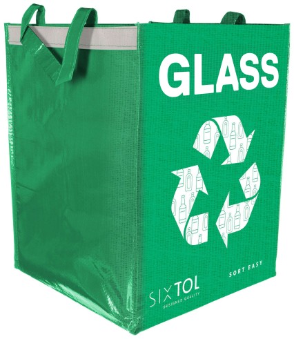 Bolsa para reciclaje SORT EASY GLASS EN, 30x30x40cm, 36l