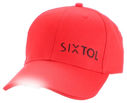 Gorra con luz LED B-CAP 25lm, recargable, USB, talla única, rojo