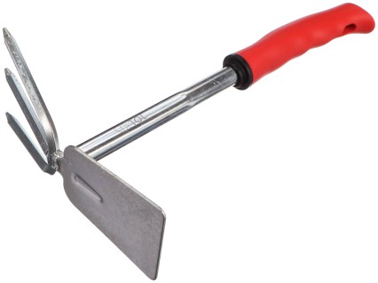 Azada de jardín con cultivador, longitud 290 mm, mango ergonómico