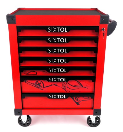 Carro de taller para herramientas MECHANIC TROLLEY KEVIN RED, 7 cajones