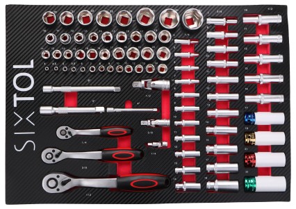 Módulo de herramientas para carro de taller MECHANIC TOOL TRAY 6, 80 piezas