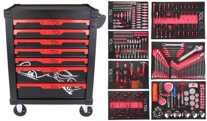Carro de taller para herramientas MECHANIC TROLLEY KEVIN 326, 7 cajones, 326 piezas de herramienta