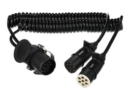 Adaptador espiral de conexión de 15 pines a 2×7 pines (S+N) TRAILER CABLE 9, 24V, 3,5m