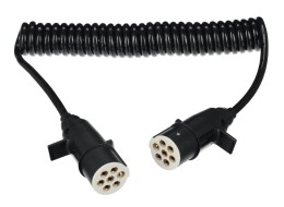 Cable espiral de conexión 7 pines tipo S TRAILER CABLE 10, enchufe de plástico, 24V, 3,5m