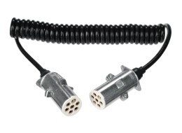 Cable espiral de conexión 7 pines tipo S TRAILER CABLE 12, enchufe metálico, 24V, 3,5m