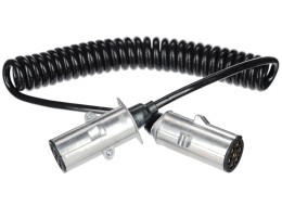 Cable espiral de conexión 7 pines tipo N TRAILER CABLE 13, clavija metálica, 24V, 3,5m