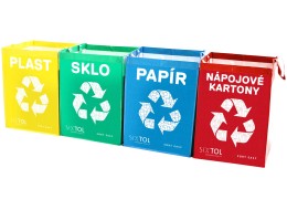 Bolsas para residuos reciclables SORT EASY 4 CARTON, 30x30x40cm, 4x36l, 4 unidades