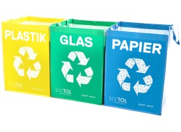 Bolsas para residuos reciclables SORT EASY 3 BASIC DE, 30x30x40 cm, 3 x 36 l, 3 unidades