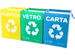Conjunto de bolsas para reciclaje SORT EASY 3 BASIC IT, 30x30x40 cm, 3 x 36 l, 3 uds