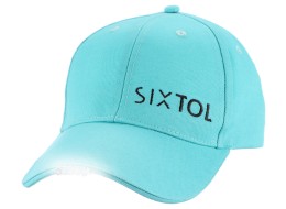 Gorra con luz LED B-CAP 25lm, recargable, USB, talla universal, turquesa