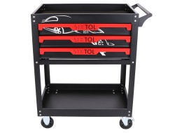 Carro de taller para herramientas MECHANIC TROLLEY JASON, 3 cajones, 1 estante