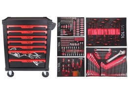 Carro taller para herramientas MECHANIC TROLLEY KEVIN 253, 7 cajones, 253 piezas de herramientas