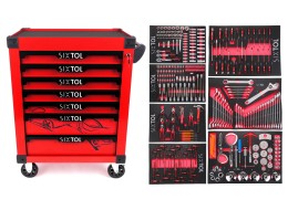 Carro de taller para herramientas MECHANIC TROLLEY KEVIN RED 326, 7 cajones, 326 piezas de herramien